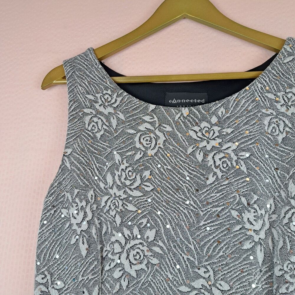 Connected Apparel Women Dress Sleeveless Stretch Size 12 With Sequins Sparkling - Picture 7 of 12